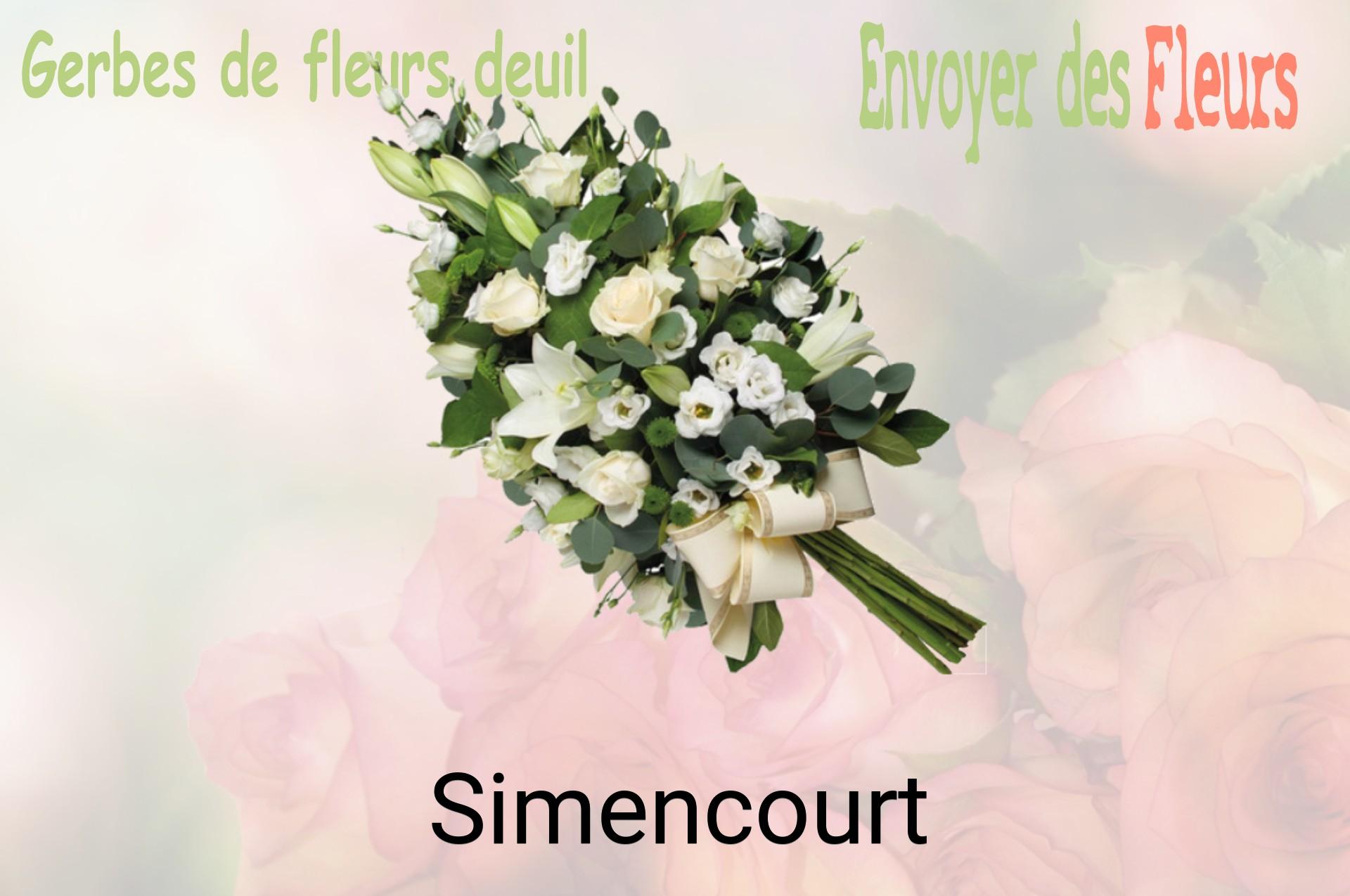 Gerbe de fleurs de deuil livrée à Simencourt